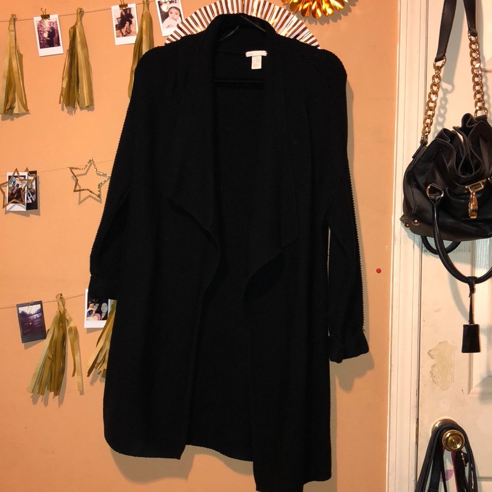 Black Knit Duster in X-Small. Warm!